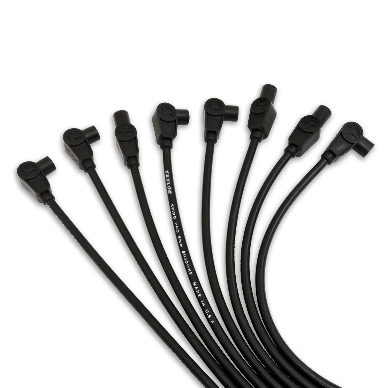 Spark Plug Wire Set Universal 8mm Silicone Spiro Pro 350 ohm_ft Black 74011